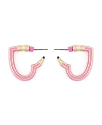 Betsey Johnson Best In Class Heart Pencil Huggie Earrings