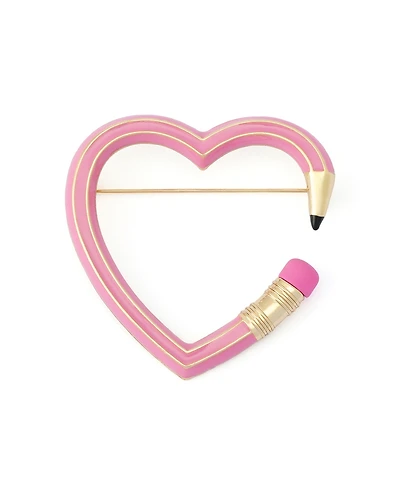Betsey Johnson Pink Best In Class Heart Pencil Brooch