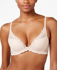 Women's Feathers Lace Contour Underwire Plunge Bra 730023