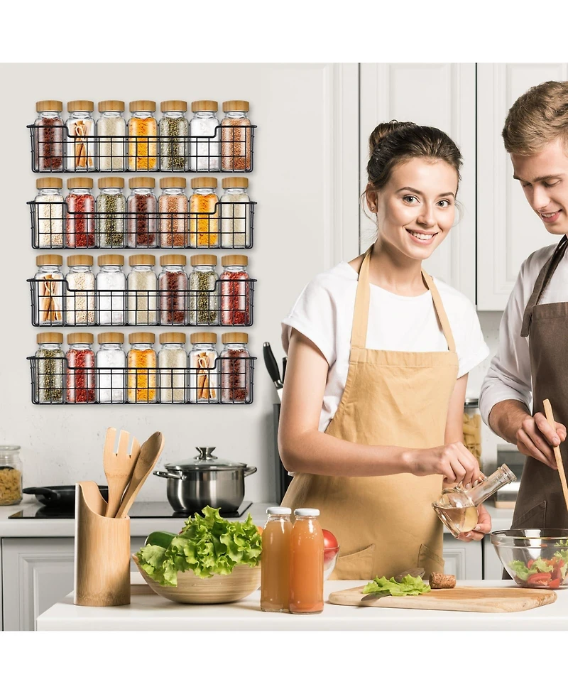 Xdovet Spice Rack Organizer Wall Mount Cabinet Door Storage Kitchen