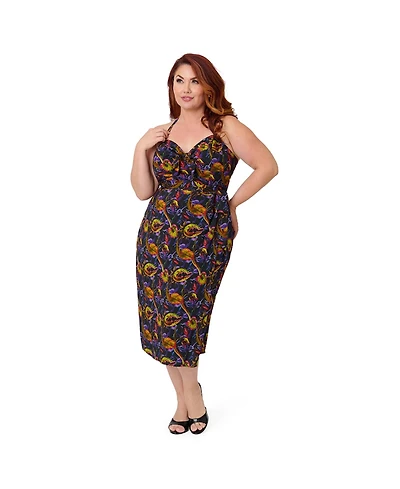 Unique Vintage Plus Leilani Sleeveless Sarong Dress