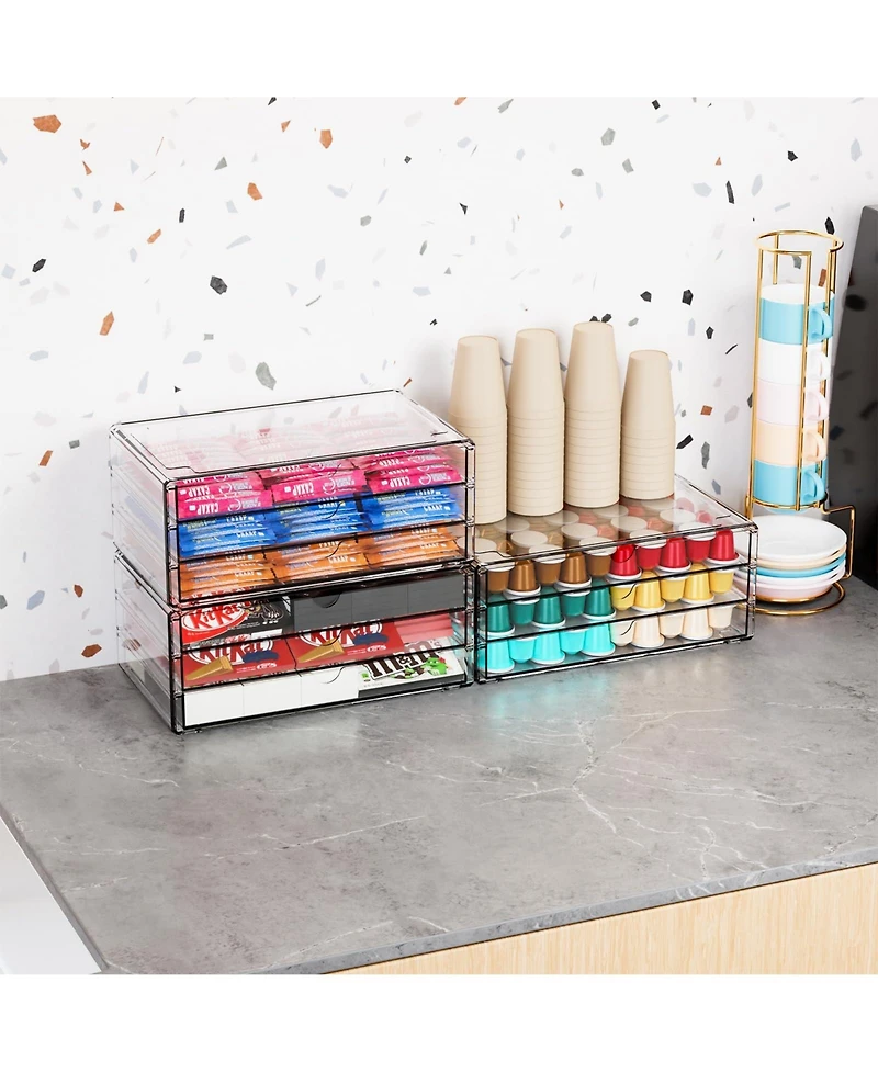 Xdovet Drawer Organizers Stackable Small Drawers School Office Supplies Stationery Marker Pen Pencil Craft Desktop