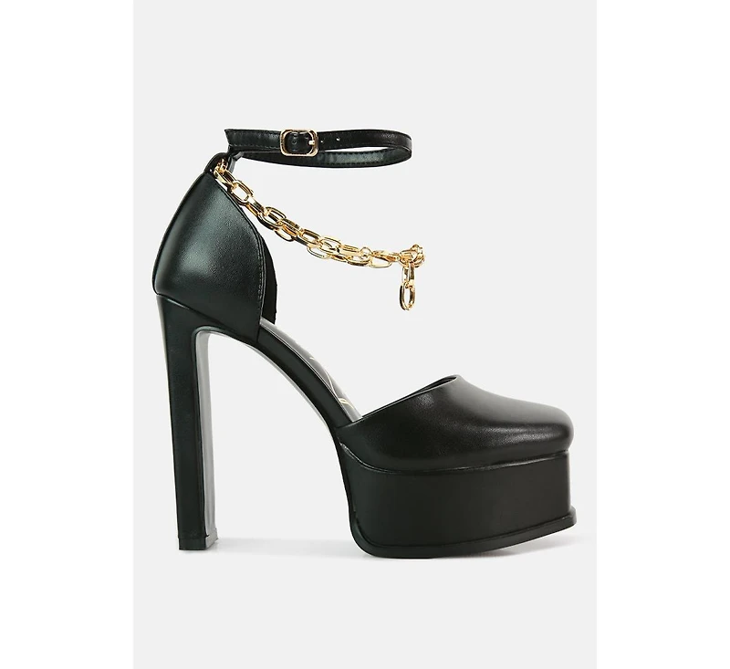 blackpearl faux leather high heeled platform sandals
