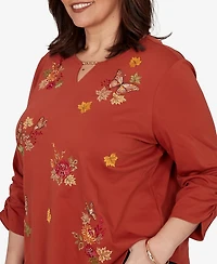 Alfred Dunner Plus Tossed Floral Butterfly Top