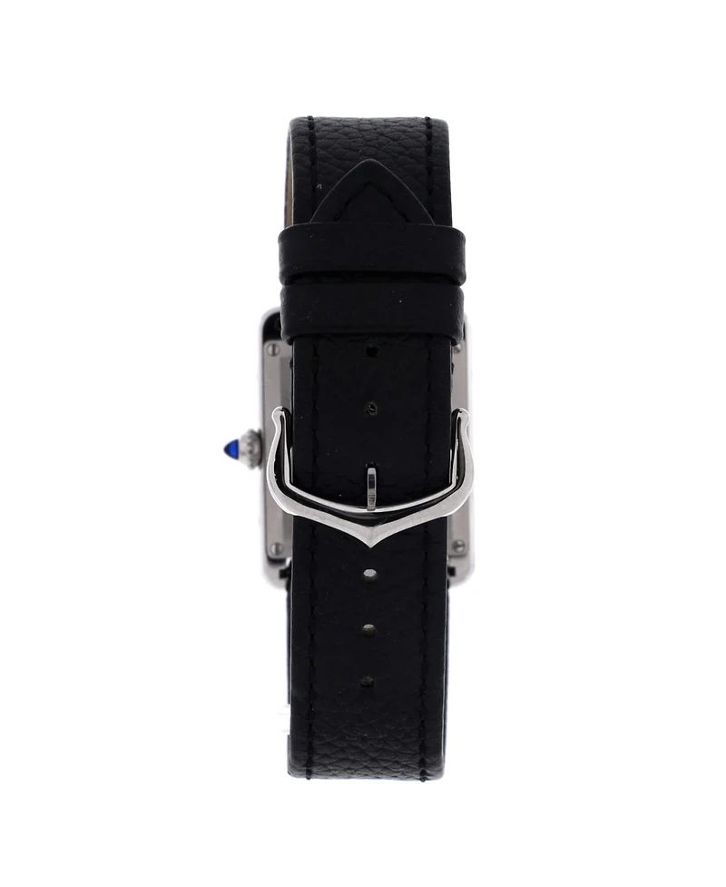 Pre-Owned Cartier Must de Cartier Tank Quartz Watch in Stainless Steel and Leather 25mm