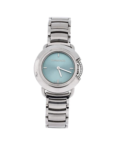 Pre-Owned Tiffany & Co Limited Edition T Smile Quartz Watch in Staineless Steel with Diamonds 25mm