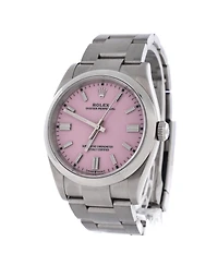 Pre-Owned Rolex Oyster Perpetual Candy Pink Automatic Watch in Stainless Steel 36mm
