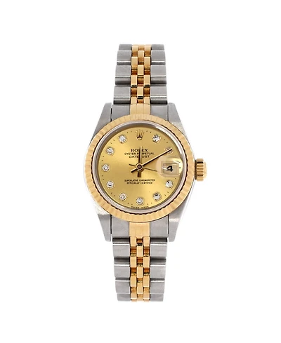 Pre-Owned Rolex Oyster Perpetual Datejust Automatic Watch in Stainless Steel and Gold with Diamond Markers 26mm