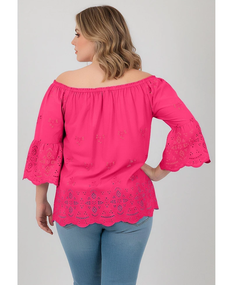 Avenue Plus Convertible Eyelet Women's Tunic