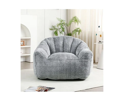 sumyeg Bean Bag Sofa Chair with Armrests Stuffed High-Density Foam