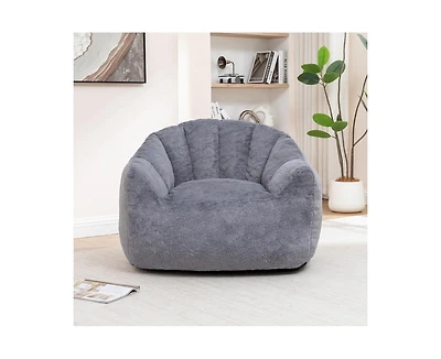 sumyeg Bean Bag Sofa Chair with Armrests Stuffed High-Density Foam