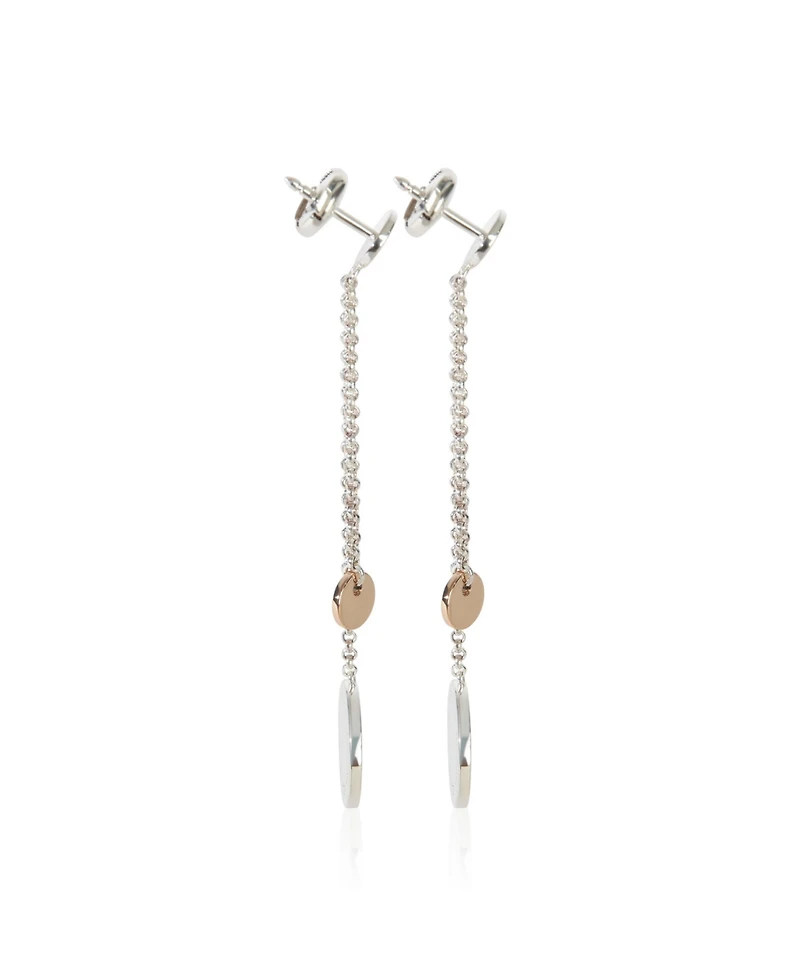 Pre-Owned HERMES Rose Gold and Sterling Silver Ex-Libris Drop Earrings