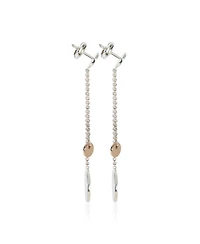 Pre-Owned HERMES Rose Gold and Sterling Silver Ex-Libris Drop Earrings