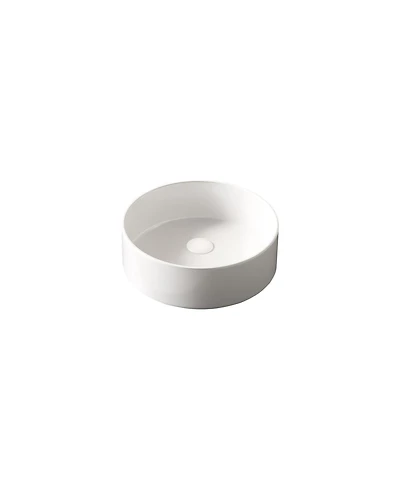 Busdays 14 Inch Round Vessel Ceramic Bathroom Sink Basin Without Faucet or Cabine