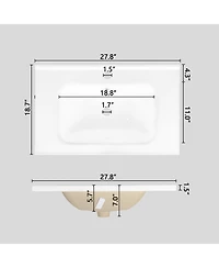 Busdays 27.8 Inch Ceramic Basin Only Sink Without Cabinet
