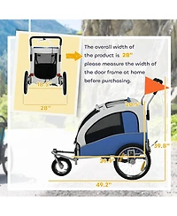 Aosom Pet Stroller with Canopy Storage Pockets Adjustable Handlebar, Green
