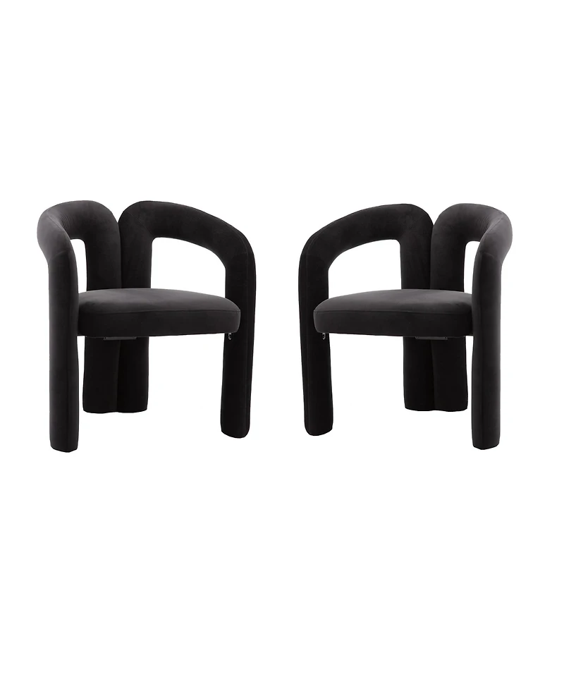 Clihome Contemporary Designed Fabric Upholstered Dining ChairmBarrel Side Chairs Kitchen Armchair for Living Room set of 2