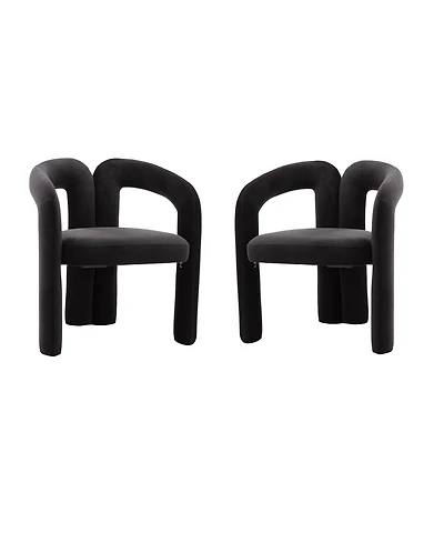 Clihome Contemporary Designed Fabric Upholstered Dining ChairmBarrel Side Chairs Kitchen Armchair for Living Room set of 2
