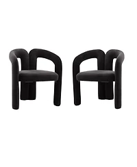 Clihome Contemporary Designed Fabric Upholstered Dining ChairmBarrel Side Chairs Kitchen Armchair for Living Room set of 2