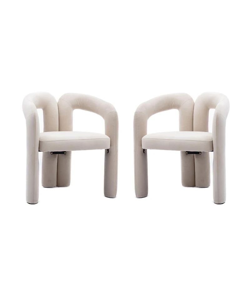 Clihome Contemporary Designed Fabric Upholstered Dining ChairmBarrel Side Chairs Kitchen Armchair for Living Room set of 2
