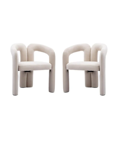 Clihome Contemporary Designed Fabric Upholstered Dining ChairmBarrel Side Chairs Kitchen Armchair for Living Room set of 2