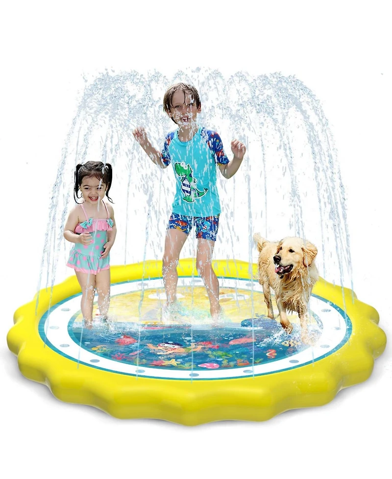 Aofar 60"Sprinkler Splash Pad Pool Play Mat Ocean