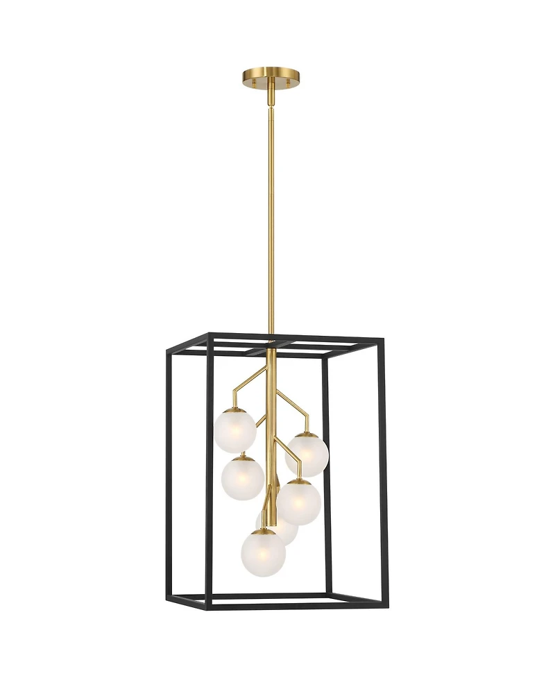 Possini Euro Design Alter Gold Pendant Chandelier Modern Led Frosted Glass 6-Light Fixture for Dining Room