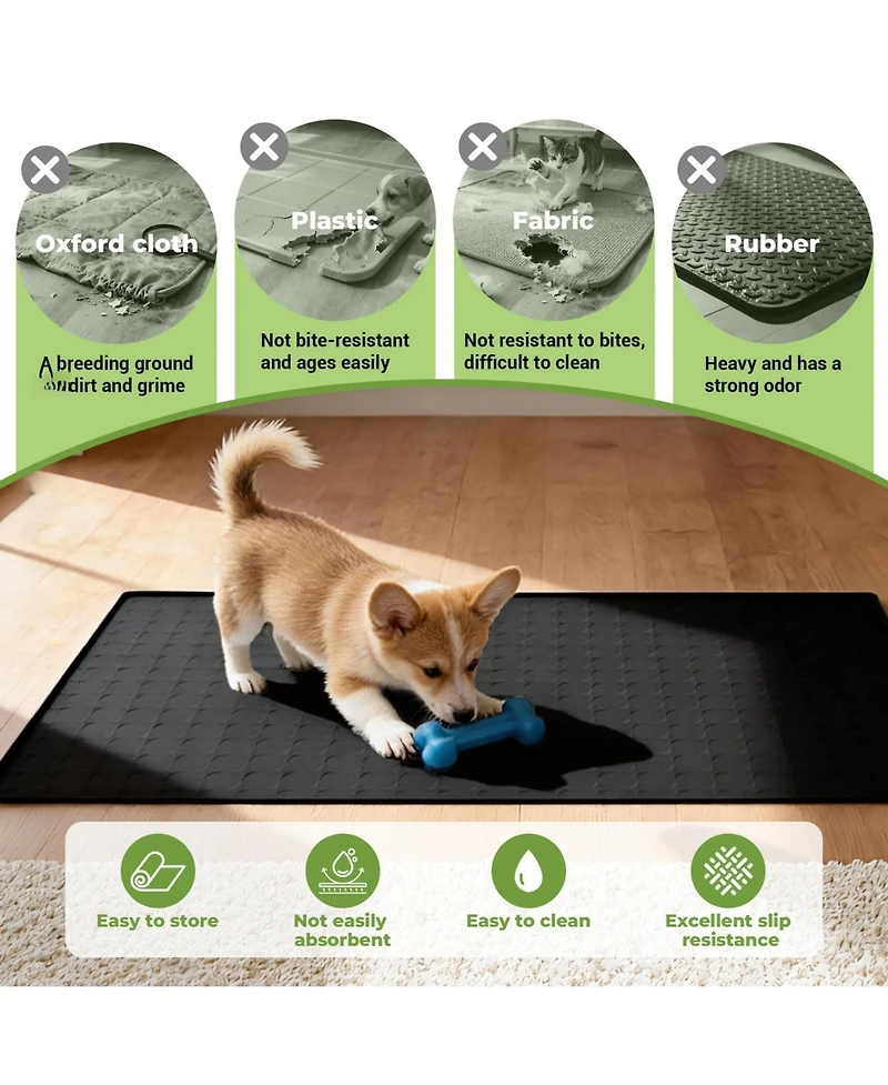 Aronkl Extra Large Food Grade Silicone Pet Mat Waterproof Non-Slip Washable Multi Use