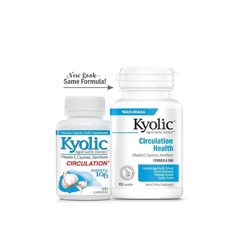 Kyolic Aged Garlic Extract Formula 106, Circulation Health, 100 Capsules.