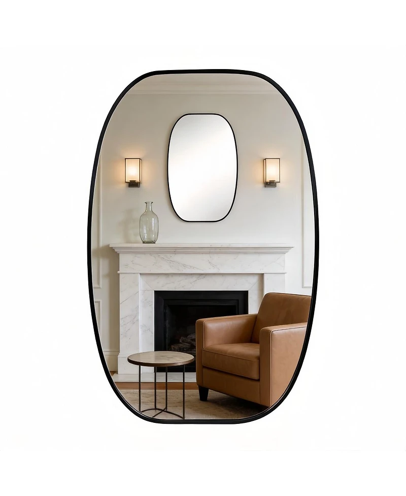 Laoties 20" x 30" Oval Bathroom Vanity Mirror, Metal Framed Wall Mirror for Bedroom and Entryway