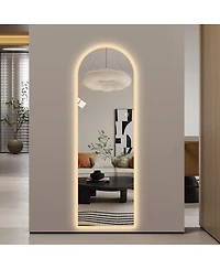 Laoties 65" x 21" Arched Led Full Length Wall Mirror, Vanity Mirror with Lights