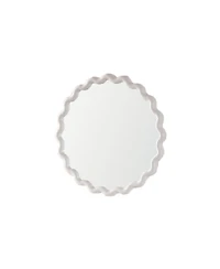 Laoties 28" Modern Round Decorative Wall Mirror with Matte Wavy Frame