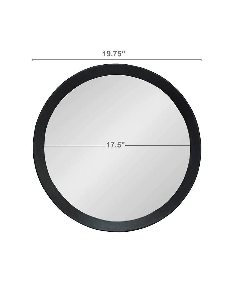 Laoties 20" Round Solid Mango Wood Wall Mirror, Modern Bathroom Vanity Mirror for Entryway and Bedroom
