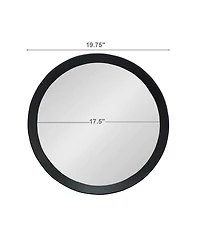 Laoties 20" Round Solid Mango Wood Wall Mirror, Modern Bathroom Vanity Mirror for Entryway and Bedroom