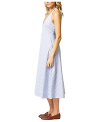Central Park West Women's Ora Poplin Stripe Halter Dress