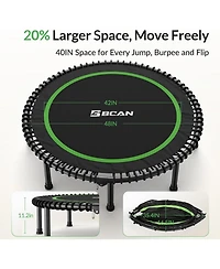 Bcan 450/550LBS Foldable Mini Trampoline for Adults, 40/48 inches Fitness Rebounder with Bungees, Quiet Stable Exercise