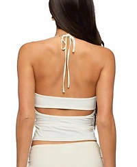 Edikted Women's Raquel Sequin Striped Halter Top