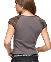 Edikted Women's Camo Girl 89 T Shirt