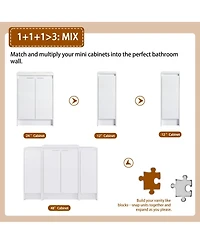 Sillysis 47 Inch Freestanding Bathroom Vanity with Resin Sink, Soft Close Doors, Water-Resistant, Double Storage Cabinets