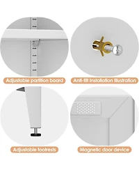Boyel Living Kitchen Pantry Storage Cabinet, Metal Organizer with 2 Doors and 4 Adjustable Shelves for Home