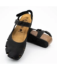 Plakton Women's Full Grain Suede Leather Closed-Toe Sandal Amy 2v