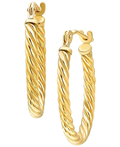 Macy's Corrugated Hoop Earrings in 10k Yellow Gold