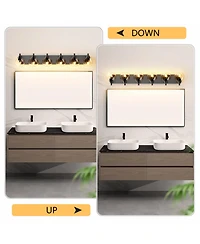 Midola Farmhouse Bathroom Vanity Light Fixtures, 6-Light Over Mirror, Rustic Sconces Wall Lighting with Glass Shade for Living Room, Bedroom, Hallway