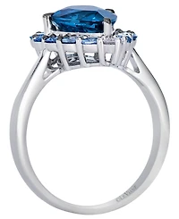 Le Vian Deep Sea Blue Topaz Pear Shaped, Sapphire Ombre & White Sapphire Ring (3-7/8 ct. t.w.) in 14k Vanilla Gold