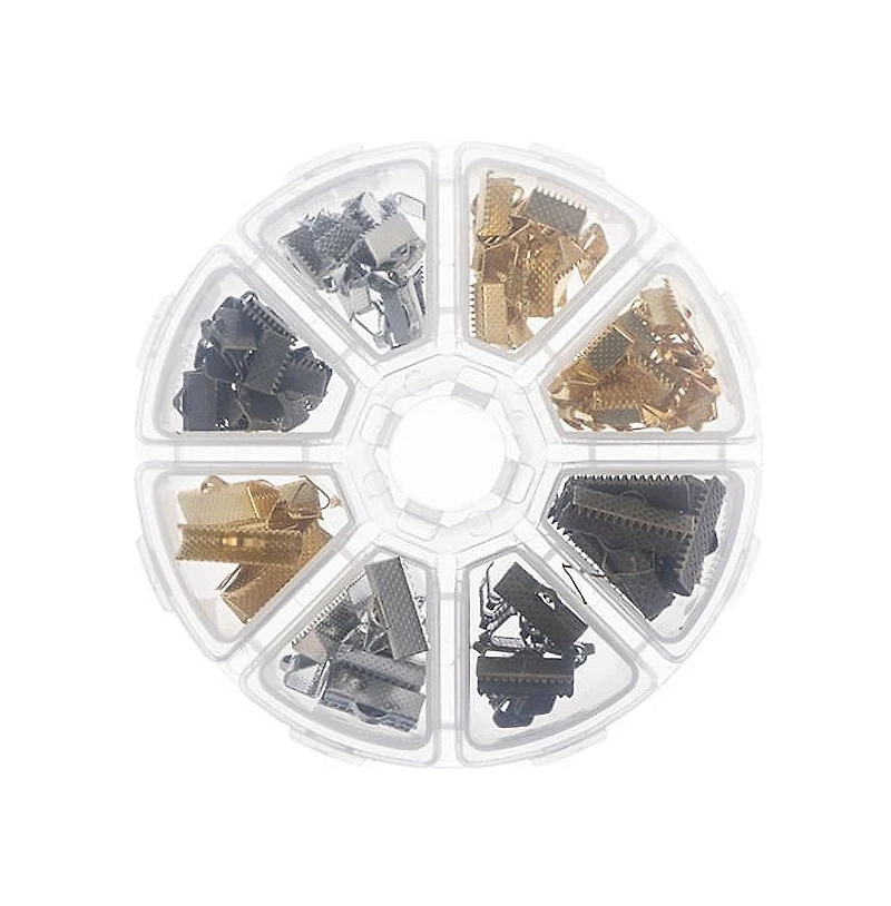 John Bead 8-Slot Clamp Ends Jewelry Findings Kit Assortment, 138pcs