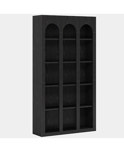 Slickblue 70.8 Inch Wooden Bookcase with 5 Storage Display Shelves