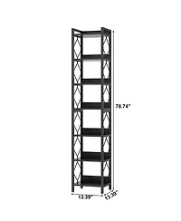 Slickblue Corner Bookcase with 7-Tier Storage for Home
