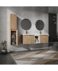 Sillysis Modern Wall Mounted Double Sink Bathroom Vanity Set
