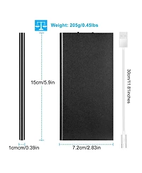 Gonez 20000mAh Ultra-Thin Portable Charger Power Bank, Dual Output External Battery Pack with Led Flashlight for Phone Travel Use