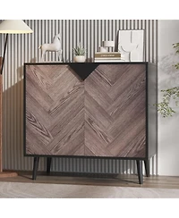 homfan Storage Cabinet with Shelf and Doors, Modern Sideboard Buffet with Storage, Free Standing Accent Cabinet for Dining Room, Living Room, Entryway